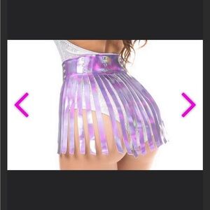 Purple Fringe Mini Skirt